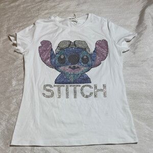 Disney Stitch Kids T-Shirt - White and Blue for girls size L/XL